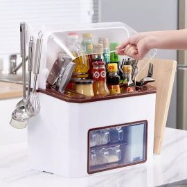 Bathroom Clear Kitchen Ambergron 2-Tier Lazy Susan Container Cabinet Pantry Fridge 9“ Turntable Cabinet Organizer for Spice 